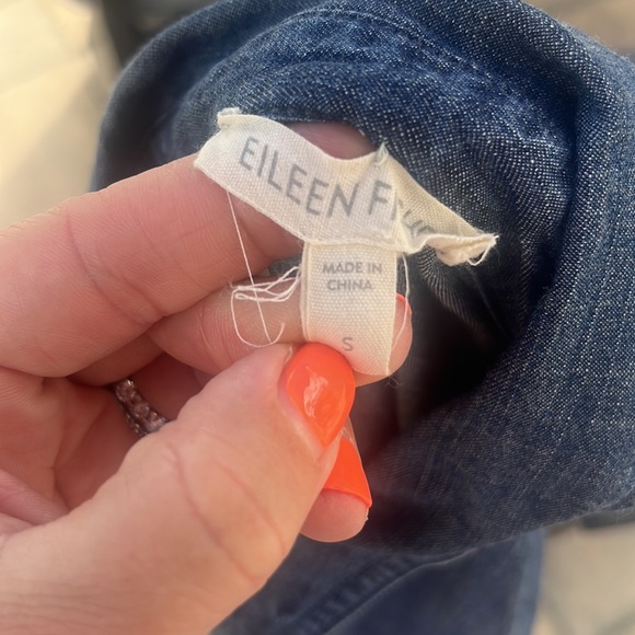 EILEEN FISHER WOMAN JEAN BUTTON DOWN SHIRT - Picture 5 of 5